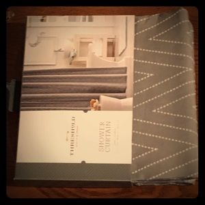 Grey brand new shower curtain