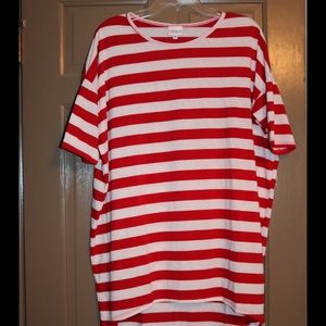 Lularoe Irma, red white stripe, M