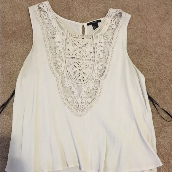 Forever 21 cream lace shirt