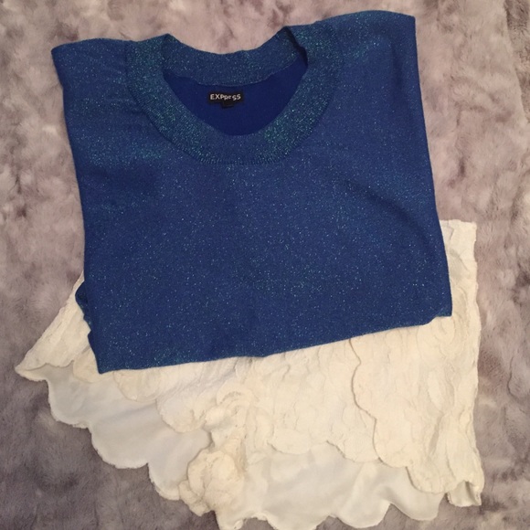 Blue Sparkle Long Sleeved Top