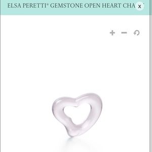 Authentic Tiffany open heart rose quartz charm