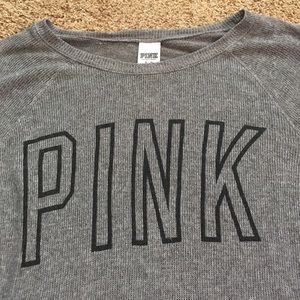 🌺PINK- Gray knit sweater with logo🌺