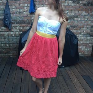 Strapless, Multi-Colored Dress