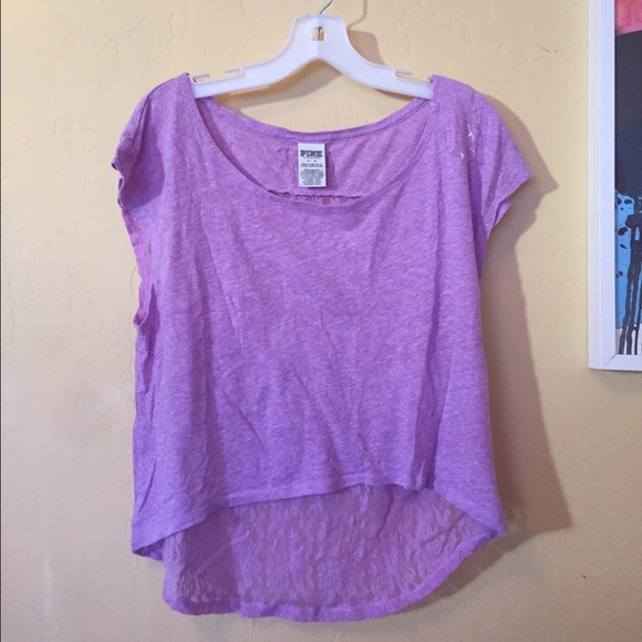 Purple lace-back top