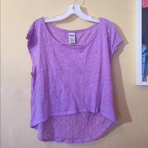 Purple lace-back top