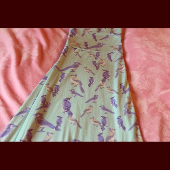 Lularoe Maxi L bluebird pattern
