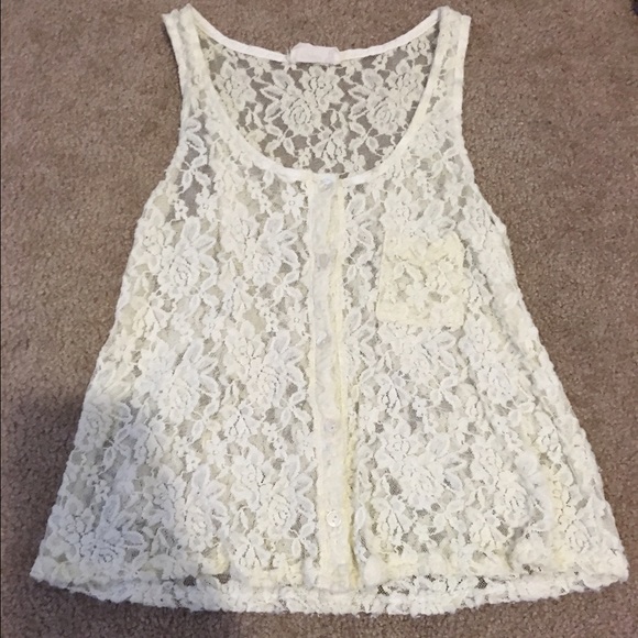 Cream lace top