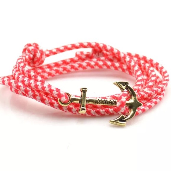 New On Trend Nautical Anchor & Rope Wrap Bracelet - Picture 1 of 1