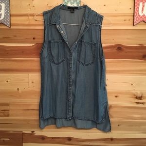 Sleeveless Denim Hi-Lo Tunic 🌺