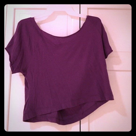 Off the shoulder purple t-shirt