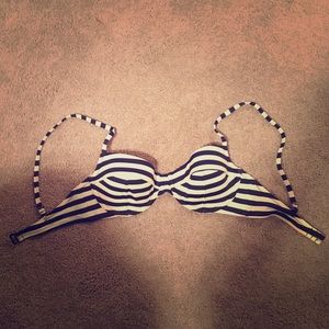 JCrew 32C cup swimsuit top in navy an white stripe