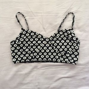 Forever 21 Black Flowered Bralette