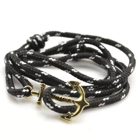 New On Trend Nautical Anchor & Rope Wrap Bracelet