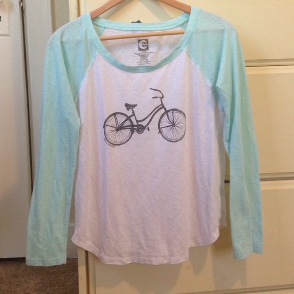 Mint green bicycle baseball tee