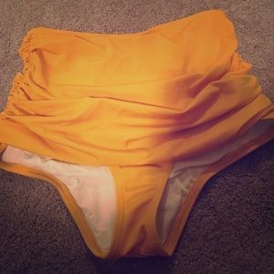 Urban Outfitters ruched high waist swim bottom