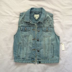 Forever 21 Studded Denim Vest