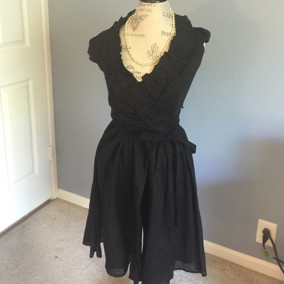 Black wrap dress.