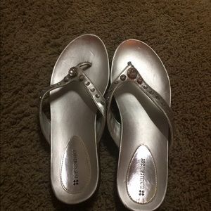 Silver stone sandals