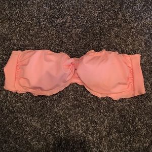 Light orange strapless bathing suit top