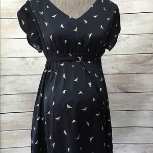 MATERNITY dress with birds and POCKETS
