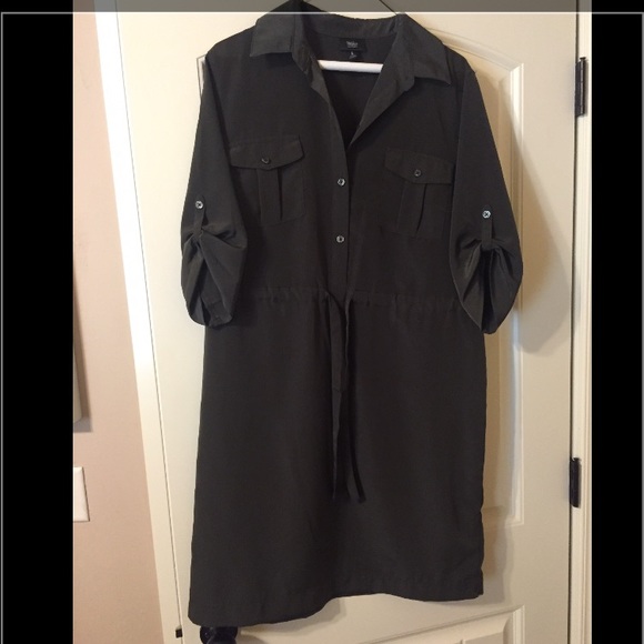Olive green cinch dress