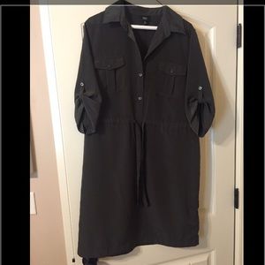 Olive green cinch dress