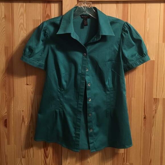 Emerald green short sleeve BR button down