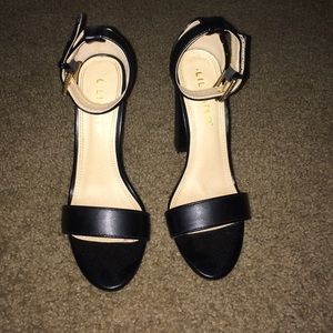 Black ankle strap heels