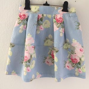 Floral flower lace skater skirt elastic waist Floral flower lace skater skirt elastic waist