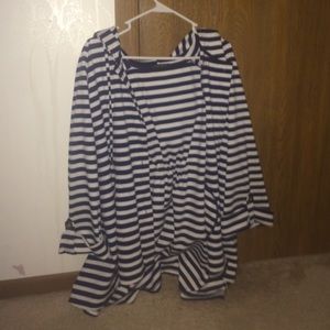 Never worn slouchy, flowy, striped, sweater/jacket