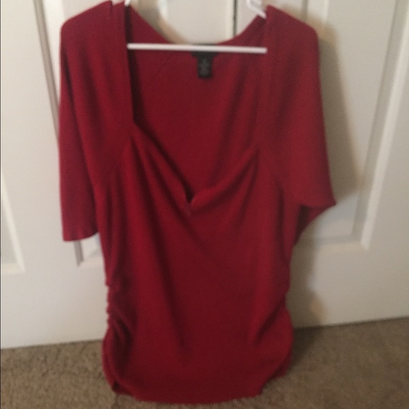 Red Tunic Length Sweater