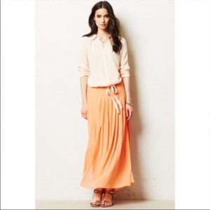 Anthropology Maeve orange maxi skirt M