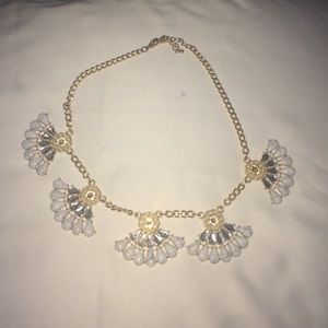 White and gold statement necklace