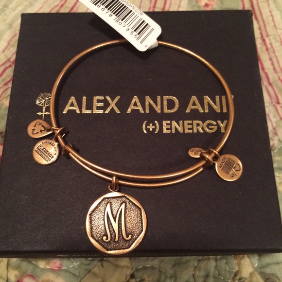 Alex and Ani Jewelry - 🆕 Alex & Ani Gold "M" Bracelet