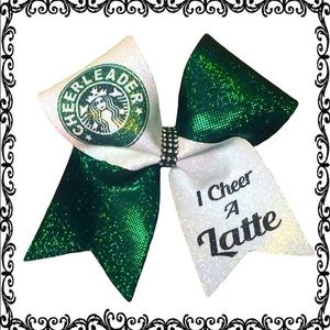 I cheer a latte cheer bow