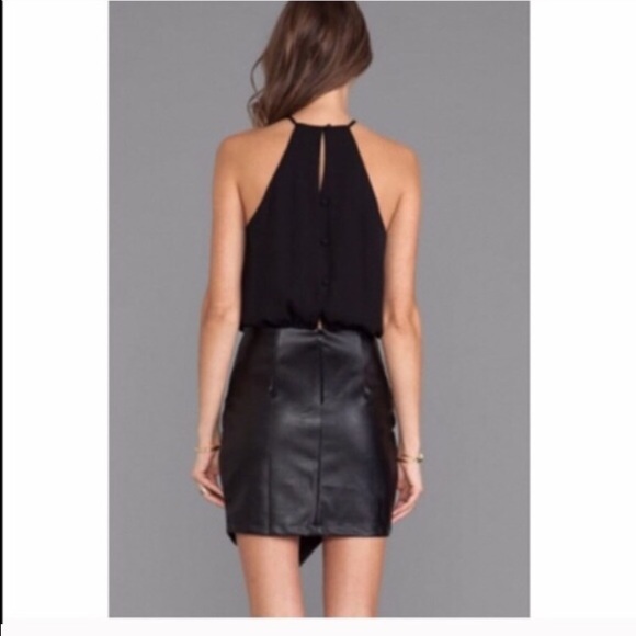 ✳️1 hour sale✳️ black leather and chiffon dress - Picture 2 of 3