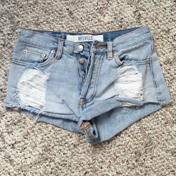 Brandy Melville high waisted distressed shorts