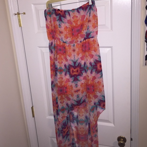 Vibrant High Low Strapless Dress 💋 (L)