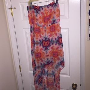 Vibrant High Low Strapless Dress 💋 (L)