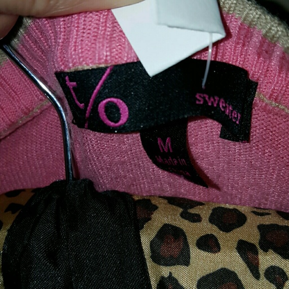 T/O sweaters size M pink and beige - Picture 2 of 4
