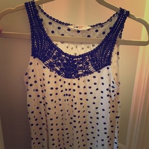 Girls H&M Black and white polka dot shirt