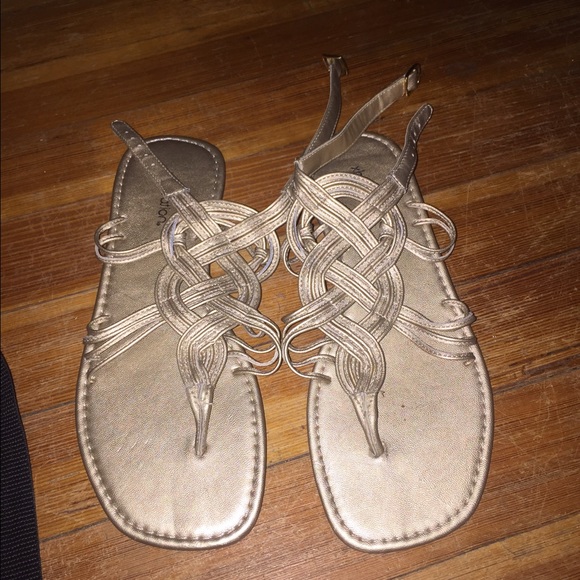 Gold gladiator sandals