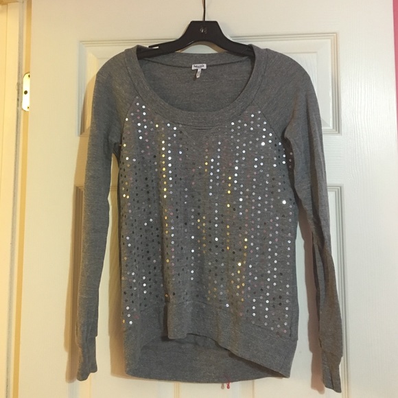 Splendid gray sequin scoop neck sweatshirt - Picture 1 of 1