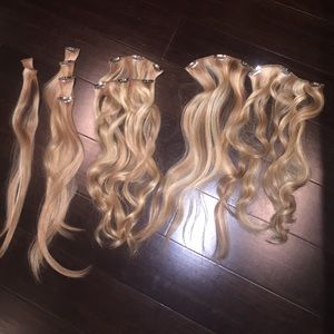 Real hair dirty blonde extensions