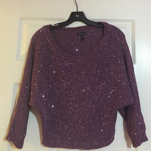 Splendid crop quarter sleeved sequin sweater - Picture 1 of 1