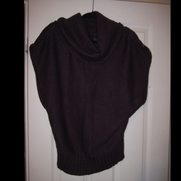 Dark Purple Short Sleeve Sweater