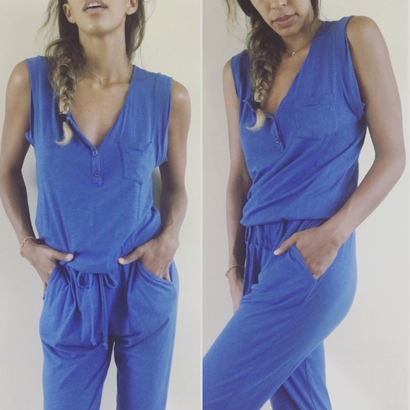 SUNDRY Drawstring Jumpsuit