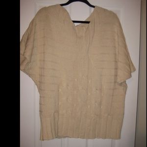 Cream Short Sleeve Sweater