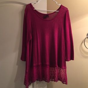 Burgundy Thin Sweater Tunic