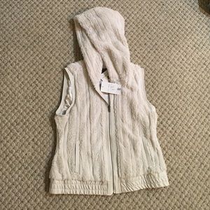 Cream faux fur vest